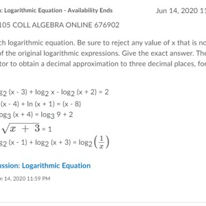 Matchmaticians Logarithmic Equation File #1