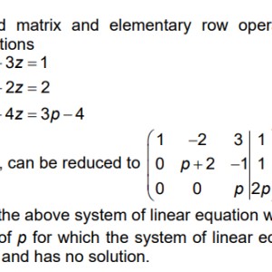 Matchmaticians Find solution for linear equation when $p=1$, and state condition for p for which system has infinite solution and no solution File #1