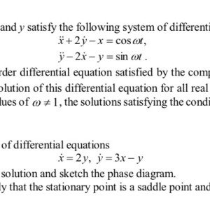 Matchmaticians Differential Equations (2nd-order, general solution, staionary solution, saddle point, stable branch) File #1
